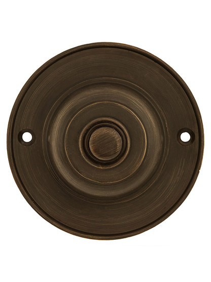 3 inch Round Brass Door Buzzer Button in Antique Brass.